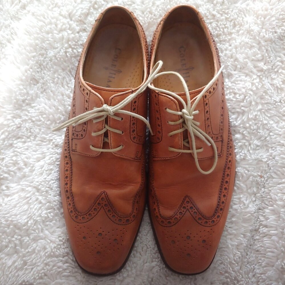 Cole Haan Giraldo Air Mens 11 M Wingtip Oxfords Dress Shoes Leather C09303 Brown